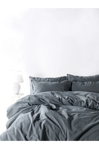 Sheri Home Tekstil Penye Fitted Çarşaf 2li Stonewash Yastık Kılıfı -castle Rock Yumuşak Ve Vintage 180x200