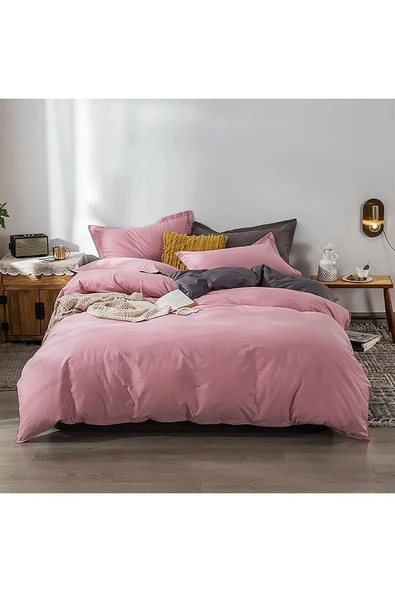 Sheri Home Simena Gül Kurusu Kolay Ütülenebilir Çift Taraflı Çift Kişilik Nevresim Takımı 200x220 %100 Pamuk