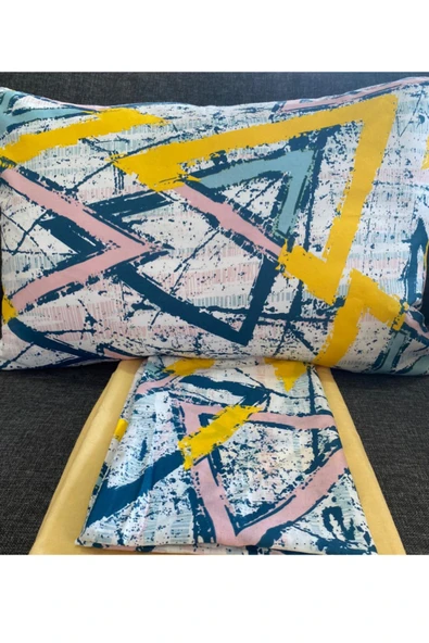 Sheri Home Trigon Exotic Kolay Ütülenir Çift Kişilik Çarşaf Takımı 180x200 Cm Yenic10036854 - Resim 2