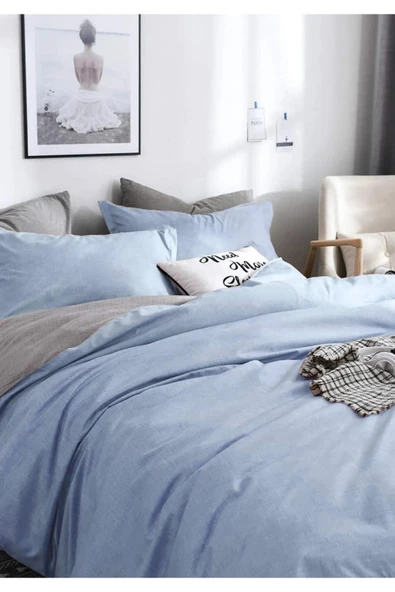 Sheri Home Çift Kişilik Çift Taraflı Nevresim Takımıyeniblue02131453693 - Resim 2