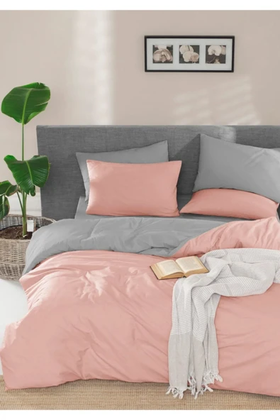 Sheri Home Basic Exotic Somon Çift Kişilik Nevresim Seti 200x220 Cm Somon Tyc007823067812023777