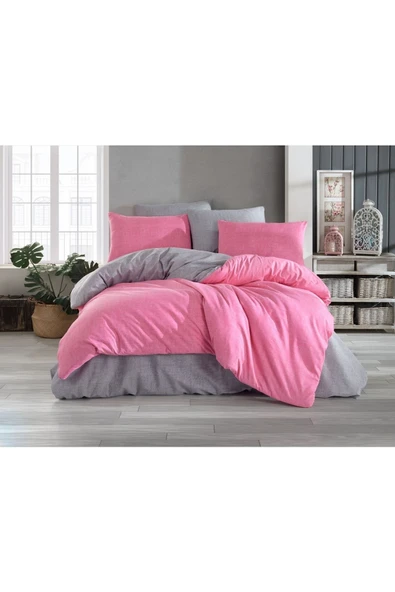 Sheri Home Tekstil Yeni Desenler Vintage Ranforce Çift Kişilik Nevresim Takımı One Size Happy Blue Ca90422 ürün görseli