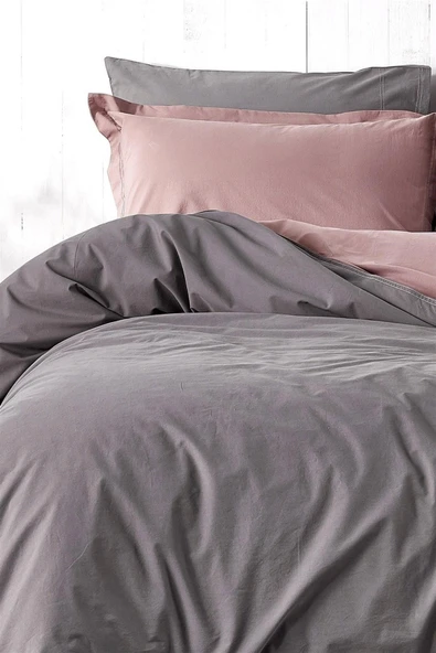 Sheri Home Vintage Kolay Ütülenir Çift Kişilik Nevresim Takımı 200x220cm Açık Mürdün Cs148894 - 2