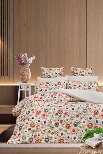 Sheri Home Tekstil Flowers Pure Nevresim Seti %100PamukSHERİ888NEW202521 - 2