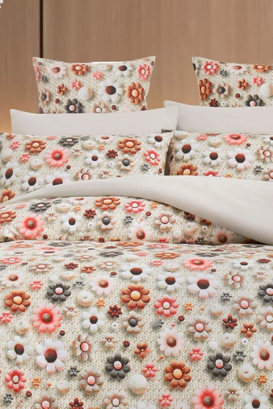 Sheri Home Tekstil Flowers Pure Nevresim Seti %100PamukSHERİ888NEW202521 - 3