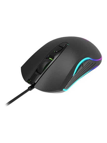 Lenovo Lecoo MS108 Kablolu RGB LED Aydınlatmalı 6400DPI 7 Tuşlu Gaming Mouse Siyah