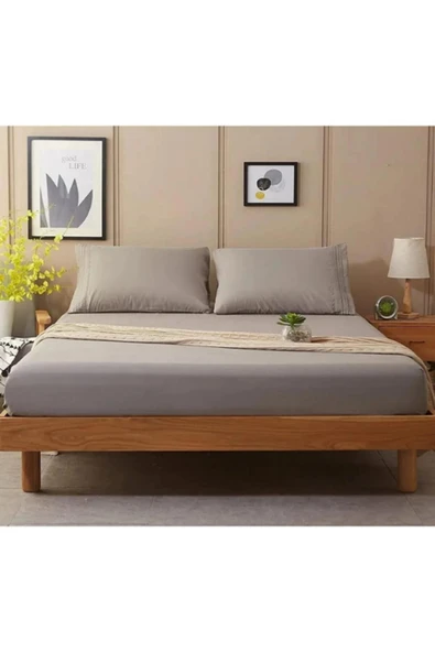 Sheri Home Tekstil Lastikli Pamuk Penye Çarşaf Gri 180 X 200 Kingsize Grii01453881188 ürün görseli