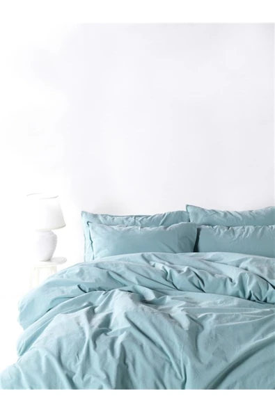 Sheri Home Tekstil Penye Fitted Çarşaf Stonwashed Yastık Kılıfı 1 Adet-mineral Yumuşak Ve Vintage 100x200