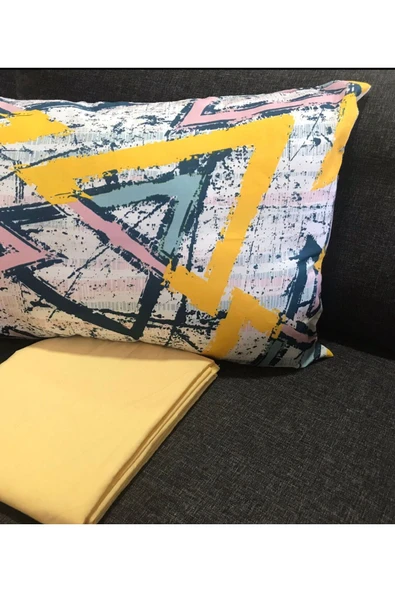 Sheri Home Trigon Exotic Kolay Ütülenir Çift Kişilik Çarşaf Takımı 180x200 Cm Yenic10036854 - Resim 4