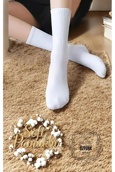 6 Çift Pamuklu Tenis Soket Çorap Unisex - 5