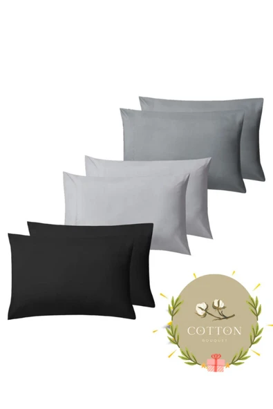 Sheri Home Tekstil 6 Adet %100 Pamuk Yastık Kılıfları 3 Farklı Renk BOQ8896 ürün görseli 1