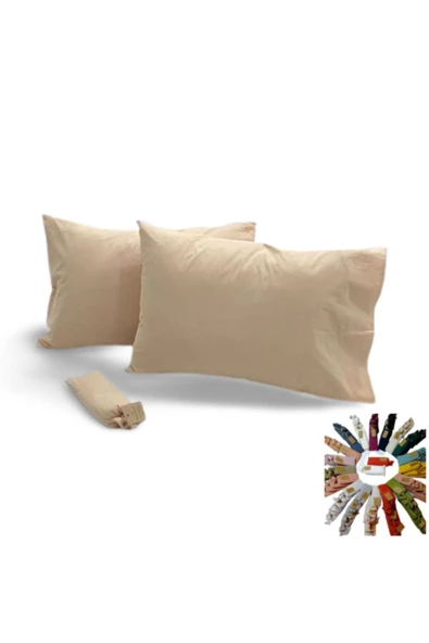 Sheri Home Tekstil 100% Pamuk Çift Iğne 2’li Yastık Kılıfı Stonewashed Kumaş