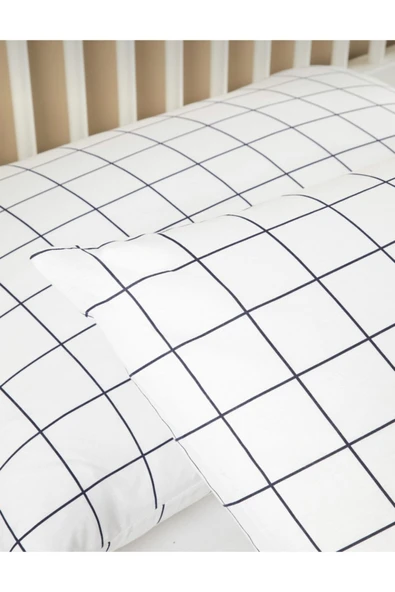 Sheri Home Tekstil Plain Check Kobin Pamuklu 2’li Yastık Kılıfı 50*70 Cm Beyaz - 2