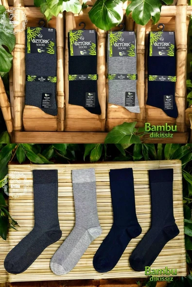6 Çift Jakarlı Erkek Bambu Dikişsiz Çorap