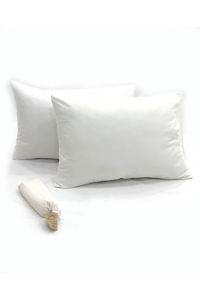 Sheri Home Tekstil Naturel 2' Li Yastık Kılıfı 100% Organik Pamuk Tarçın ürün görseli 1