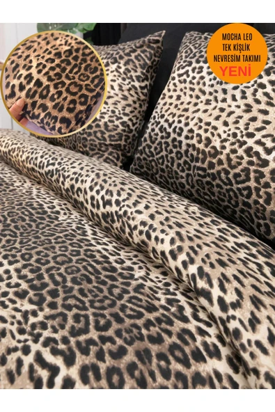 Sheri Home Tekstil Mocha Leo Tek Kişilik Nevresim Takımı 889221969488 - 2