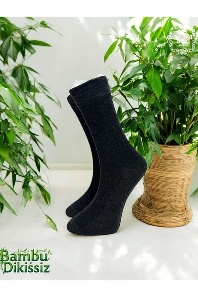 6 Çift Jakarlı Erkek Bambu Dikişsiz Çorap - 4