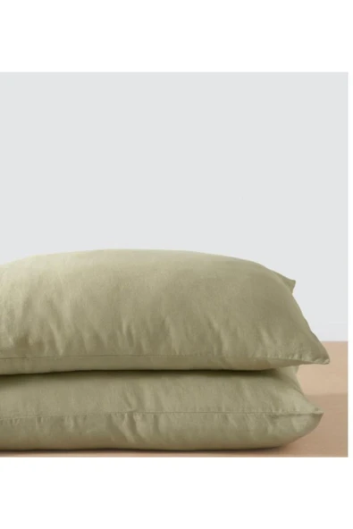 Sheri Home Tekstil Naturel 2' Li Yastık Kılıfı 100% Organik Pamuk -soft Haki