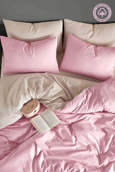 Sheri Home Tekstil ÇarşafI Lastikli Tek Kişilik Nevresim Takımı | GİRL Pudra Bej - 2