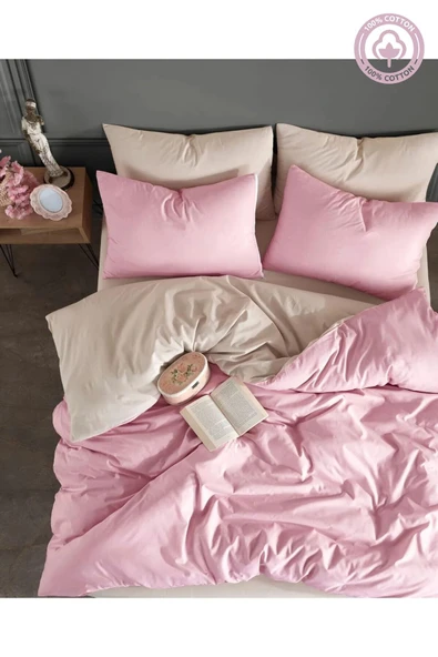 Sheri Home Tekstil ÇarşafI Lastikli Tek Kişilik Nevresim Takımı | GİRL Pudra Bej - 3