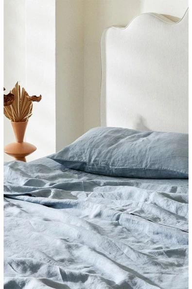 Sheri Home Tekstil Naturel 2' Li Yastık Kılıfı 100% Organik Pamuk -shine Blue - 3