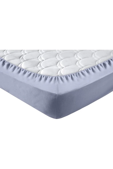 Sheri Home Tekstil -yeni Örme Penye Lastikli Çarşaf, Tek Kişilik,mavi %100 Pamuk - 2
