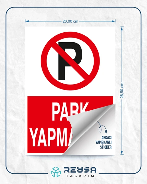 Park Yapmayınız Sticker 20X28 Cm - 3