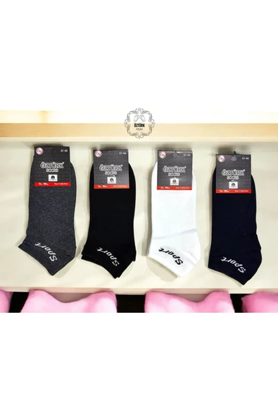12 Çift Pamuklu Erkek Sport Patik Çorap - 3