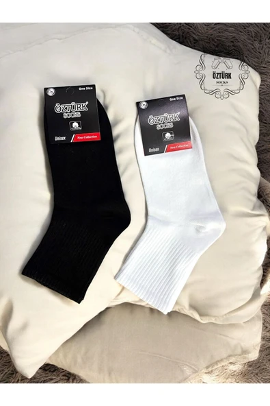 12 Çift Unisex Kolej Çorap - 4