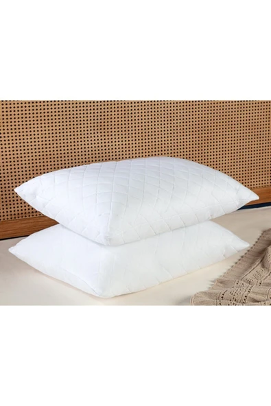 Sheri Home Tekstil Farrant 2'li Eco Kapitoneli Yastık - Beyaz - 2