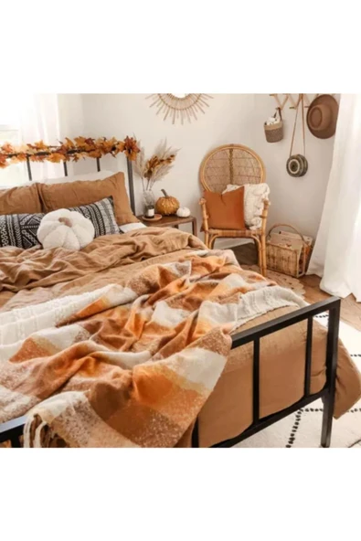 Sheri Home Tekstil Naturel 2' Li Yastık Kılıfı 100% Organik Pamuk -soft Tarçın - 3