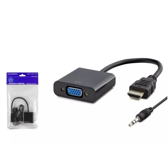 HADRON HDX7806 HDMI TO VGA F ÇEVİRİCİ+AUDIO PS4 5V GÜÇ GİRİŞLİ 1080P