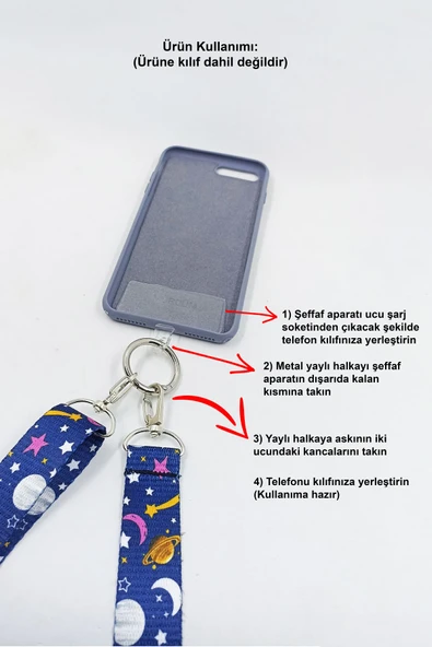 Telefon Askısı Telefon Boyun Ipi / Tüm Telefonlarla Uyumlu - 7
