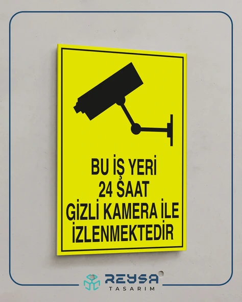 Bu İş Yeri 24 Saat Gizli Kamera İle İzlenmektedir Sticker 20X28 Cm - 4