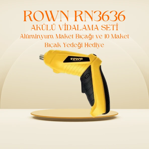 Rn3636 Akülü Vidalama Seti 3.6V Li-Ion Batarya + Maket Bıçağı ve Maket Bıçağı Yedeği Hediyeli