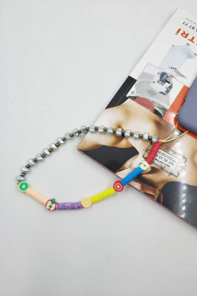 Meyve Dilimi Figürlü Ve Renkli Fimo Telefon Askısı / Phone Charm