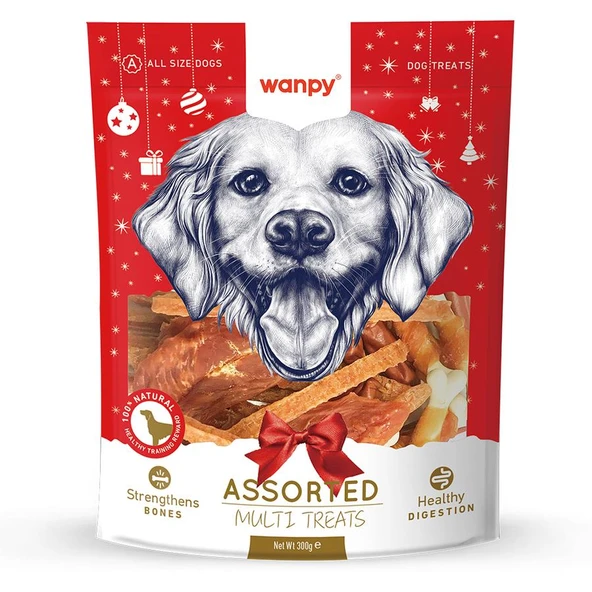 Wanpy Karışık Yılbaşı Paketli Köpek Ödülü 300 Gr