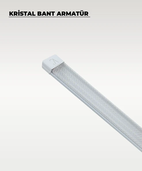  80W Beyaz Kristal Led Bant Armatür 3200K Sarı Işık - Resim 3