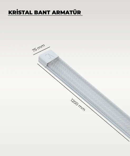  80W Beyaz Kristal Led Bant Armatür 3200K Sarı Işık - Resim 2