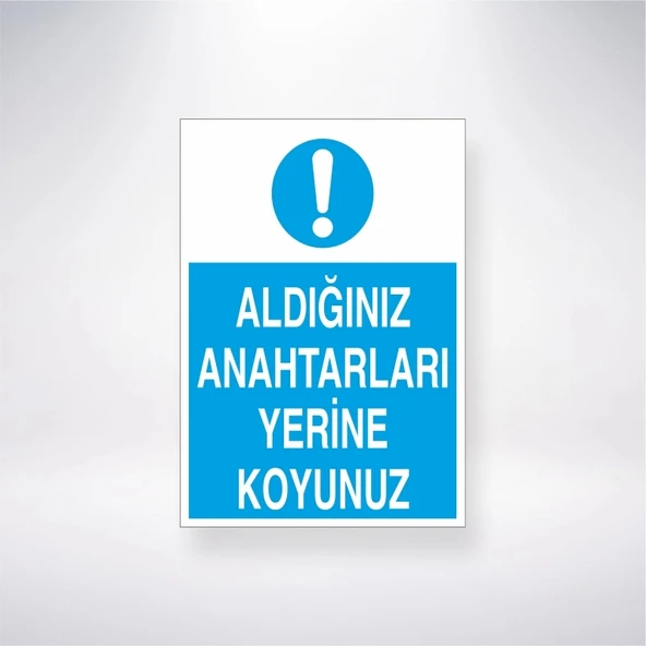 Aldığınız Anahtarları Yerine Koyun Sticker 20X28 Cm - 1