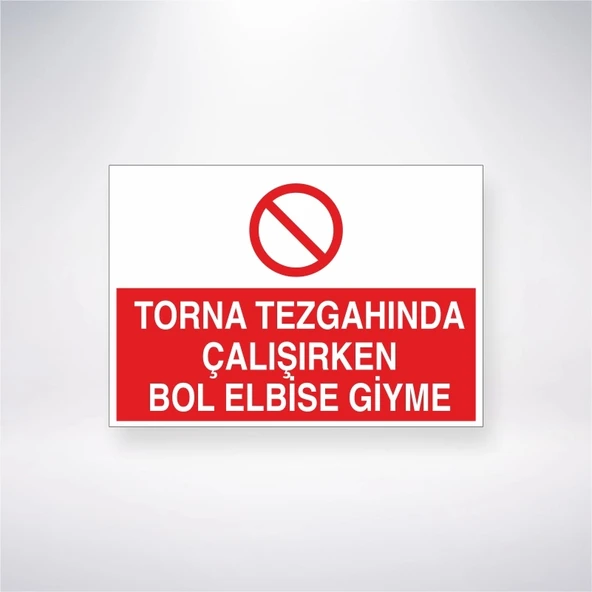 Torna Tezgahında Çalışırken Bol Elbise Giyme Sticker 20X28 Cm ürün görseli 1
