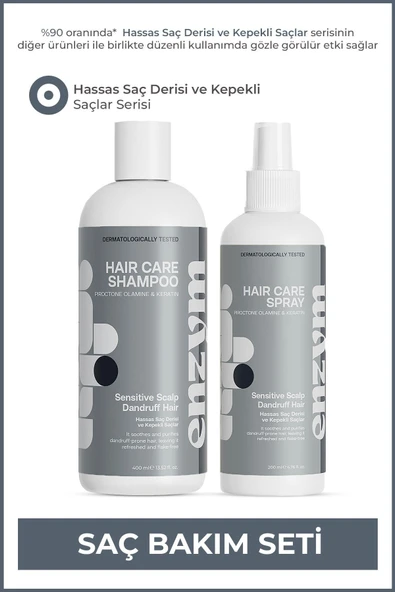 ENZYM COSMETICS Hassas Saç Derisi Ve Kepekli Saçlara Özel Saç Bakım Kepek Karşıtı Seti (şampuan+sprey)