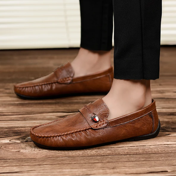 Erkek Günlük Moccasin Ayakkabı (Kahverengi-2) - 4