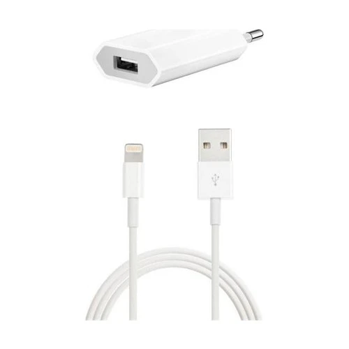 Letstur Apple iPhone Uyumlu 5 Takım Ev Şarj Aleti + Data Kablosu