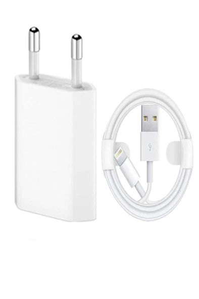 Beyaz Iphone Orjinal Şarj Aleti Cihazı Adaptör + Usb Kablo 5 5s 6 6s 7 8 Plus X Uyumlu