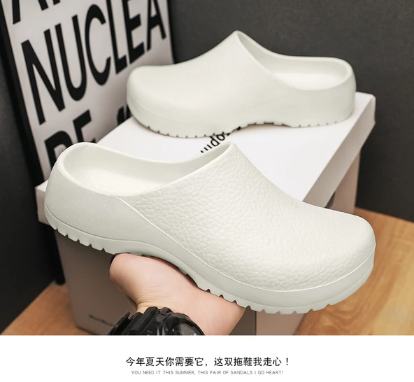 Unisex Kaymaz Su Geçirmez Terlik Sandalet (Beyaz-1) - 11