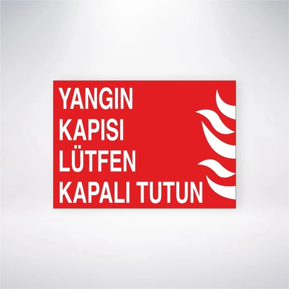 Yangın Kapısı Lütfen Kapalı Tutun Sticker 20X28 Cm