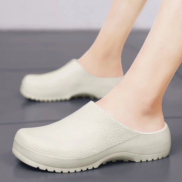 Unisex Kaymaz Su Geçirmez Terlik Sandalet (Beyaz-1) - 5