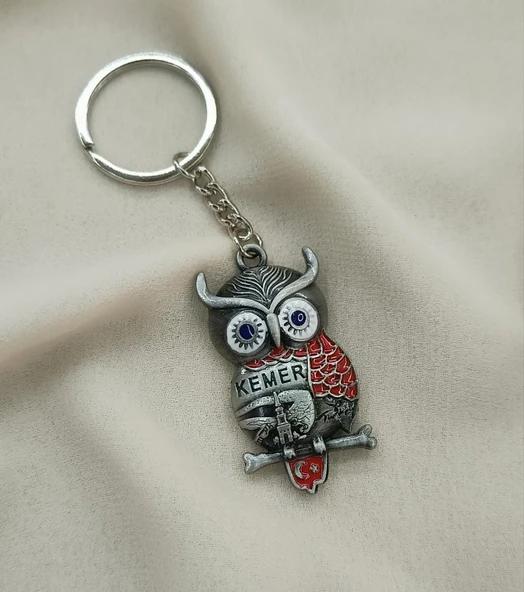Anahtarlık Metal Baykuş Ay Yıldız Çanta Araba Cüzdan Süsü Kemer Yazılı
