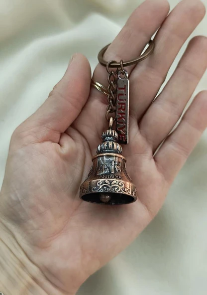 Anahtarlık Metal Zil Çan Tasarım Çanta Araba Cüzdan Süsü - Resim 2